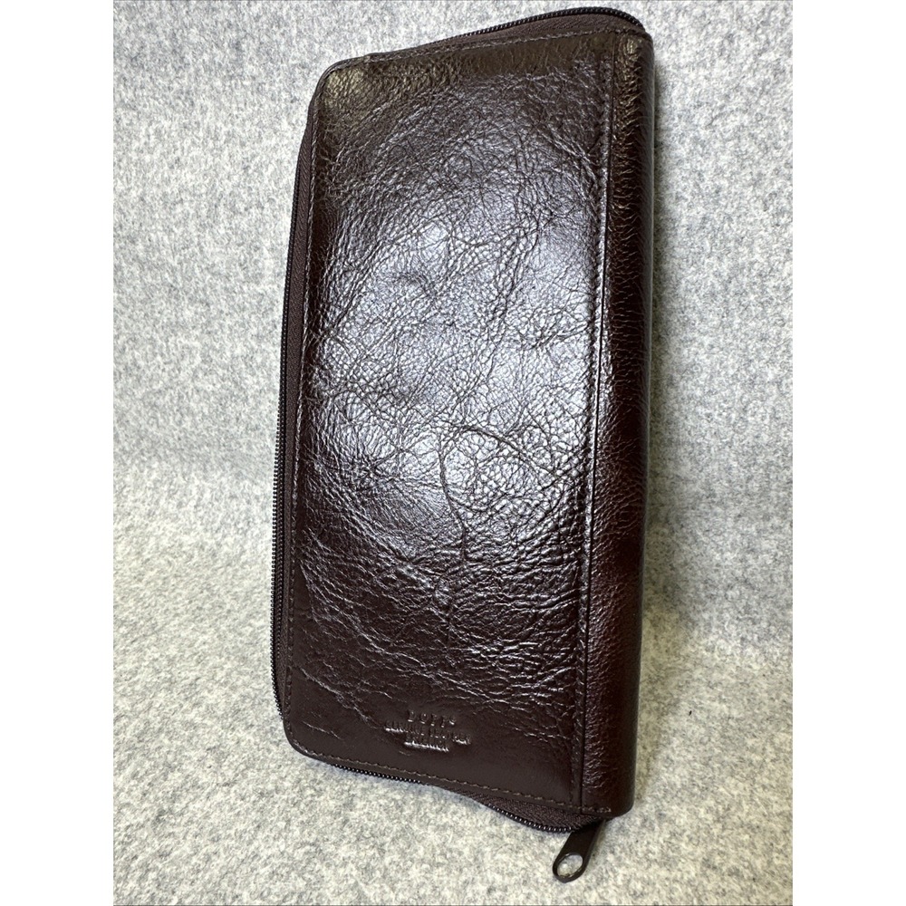 Dopp Travel Wallet Passport Holder Genuine Leather Brown‎ ID Slots